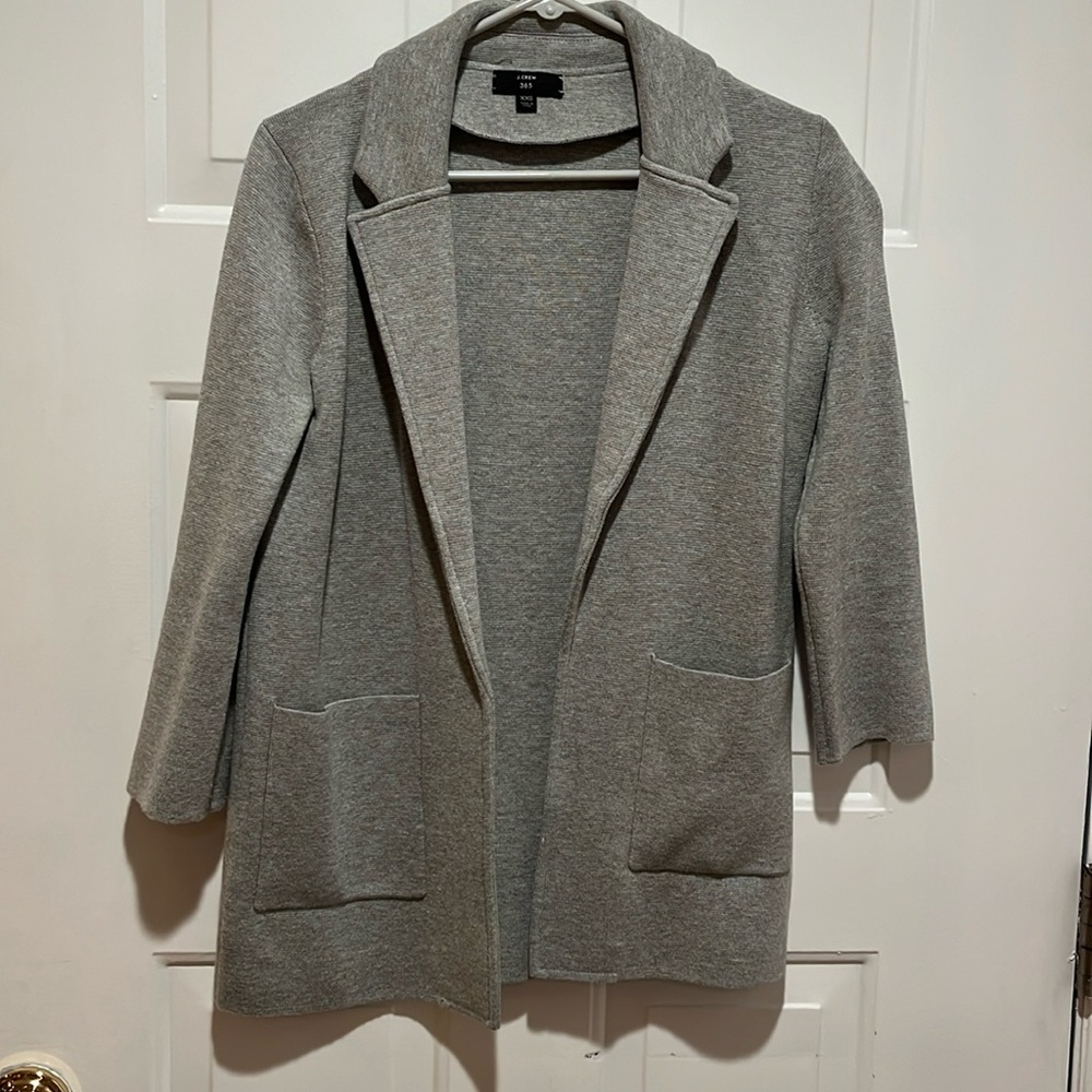 J. Crew 365 Sophie open-front sweater-blazer. Grey, size XXS